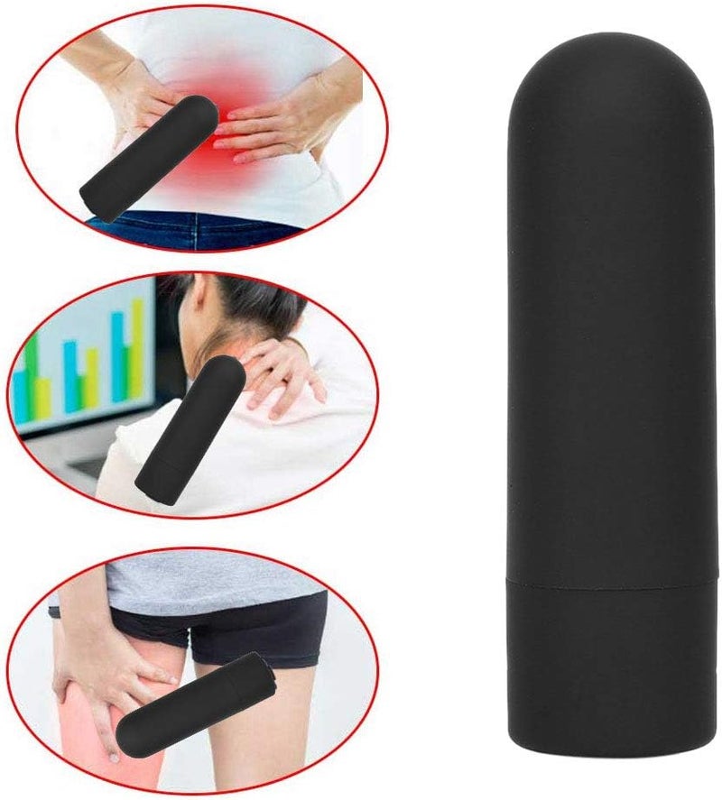 woobles Portable USB Massager Body Vibration Body Massage Vibrator for Arms, Legs, Shoulders - 10 Vibration Modes, Waterproof, 6.5x1.3cm(Black) - Image 5